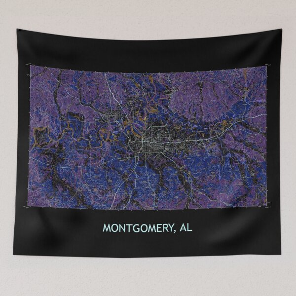 Item preview, MONTGOMERY, AL100K Topographical Map Dark designed and sold by PGHPhotoCo.