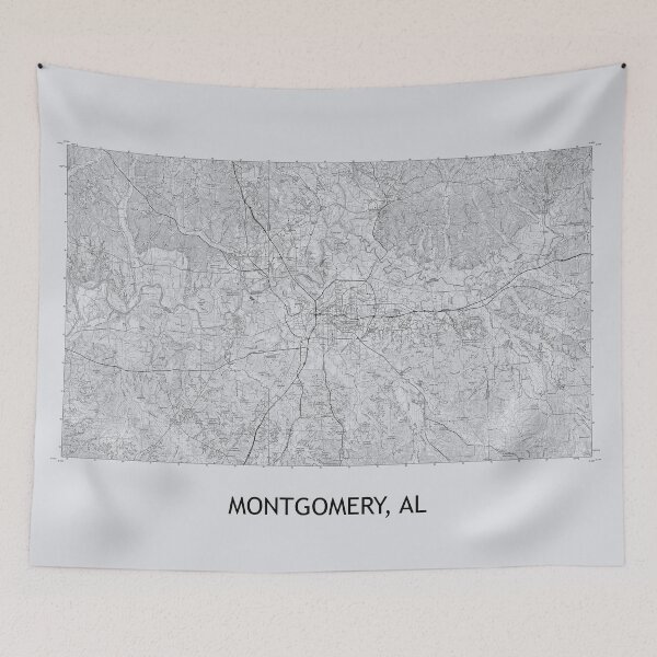 Item preview, MONTGOMERY, AL 100K Topographical Map Grey designed and sold by PGHPhotoCo.