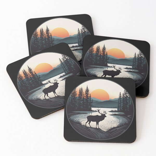 Item preview, Deer in the setting sun designed and sold by Designando.