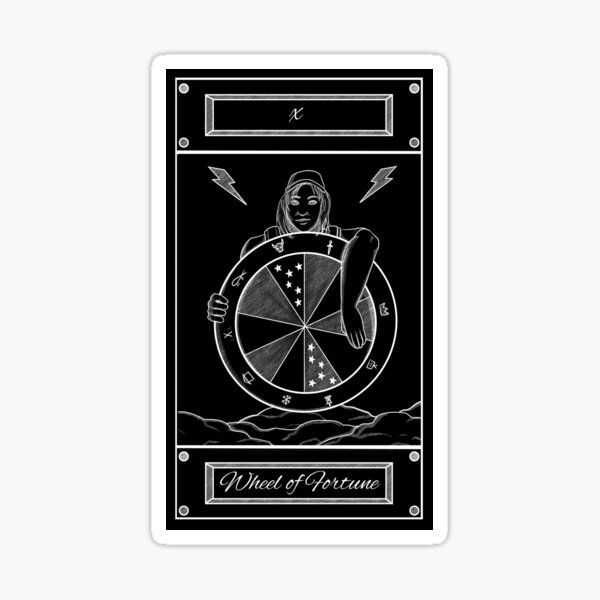Vista previa del artículo con la obra «Carta del Tarot - Rueda de la Fortuna», diseñado y vendido por StaticKlingShop.