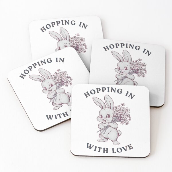 Item preview, Cute Bunny with Flowers "Hopping in With Love" designed and sold by Taans-Creation.