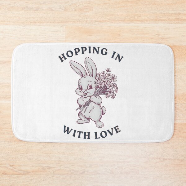 Item preview, Cute Bunny with Flowers "Hopping in With Love" designed and sold by Taans-Creation.