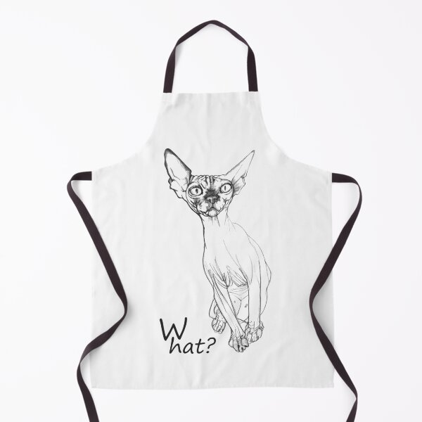 Item preview, What - Line drawing of amazed Sphynx cat designed and sold by SphynxThings.