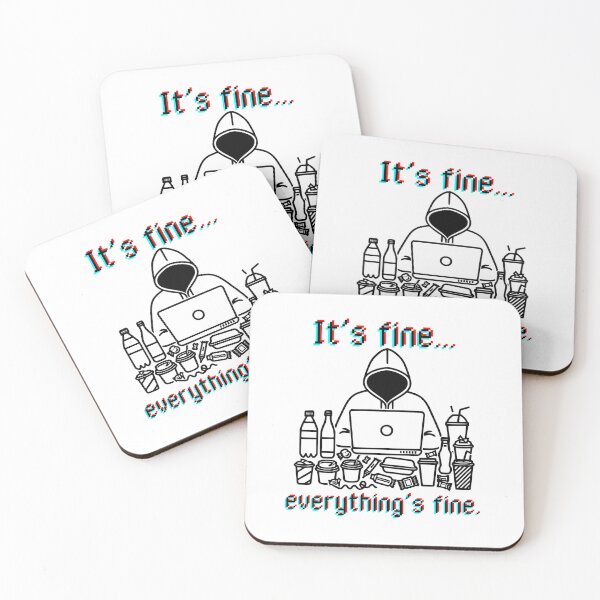 Item preview, It’s Fine… Everything’s Fine" Glitch Hacker Aesthetic designed and sold by Teacher2Nerds.
