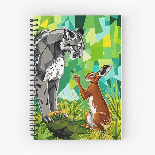 Item preview, Jungle Standoff – Geometric Mountain Lion and Hare designed and sold by WildlifeInc.