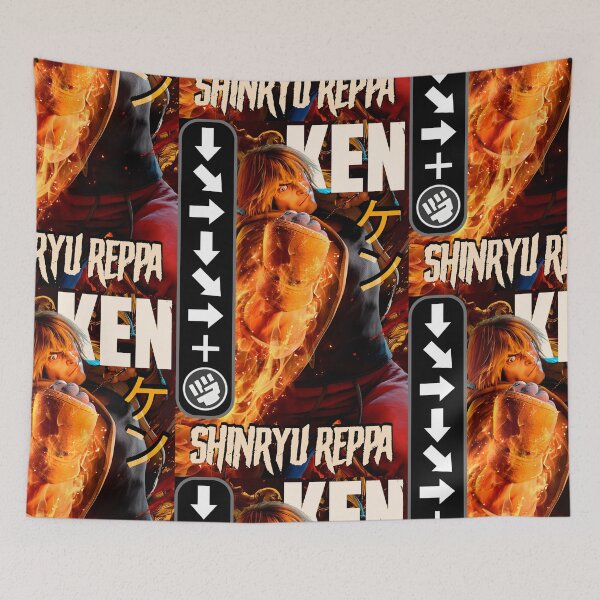 Item preview, Ken Shinryu Reppa Retro Street Fighter Gaming Art designed and sold by Back2Collage.