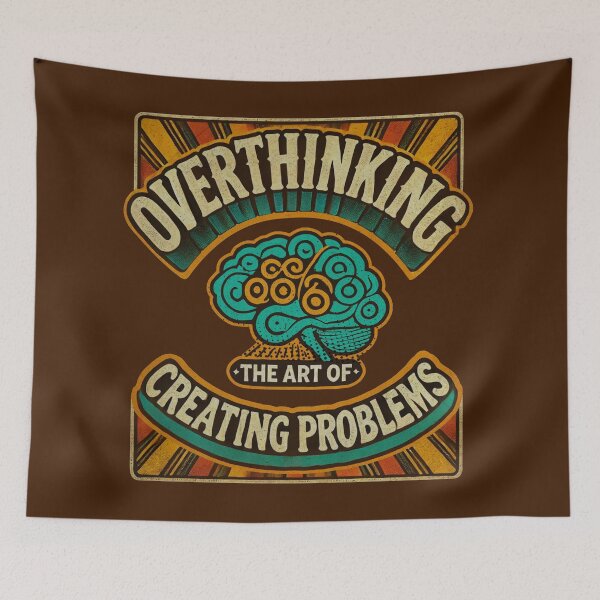 Item preview, Overthinking - The Art of Creating Problems | Retro Vintage Design designed and sold by Gawii.