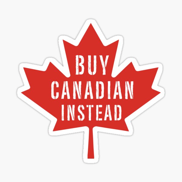 Vista previa del artículo con la obra «Compre canadiense en lugar de», diseñado y vendido por TaraGbear.