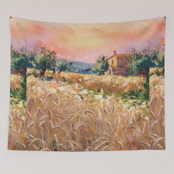Item preview, Golden Wheat Fields in Provence | French Impressionist Landscape Painting designed and sold by CARRAANN.