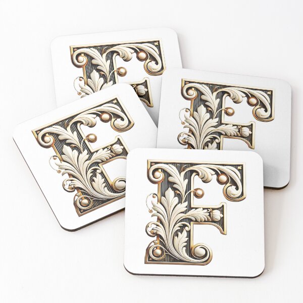 Item preview, Elegant Gold Letter F - Luxurious Monogram Design for a Timeless Touch designed and sold by Blendfactor.