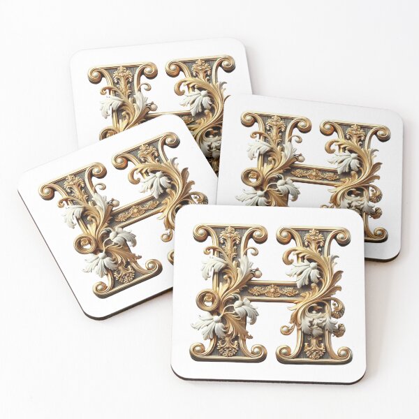 Item preview, Elegant Gold Letter H - Luxurious Monogram Design for a Timeless Touch designed and sold by Blendfactor.