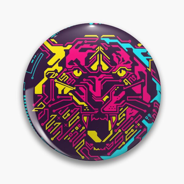 Item preview, advance technology cyber security, tiger face electronic pattern futuristic element cyberpunk style designed and sold by NiamLab.