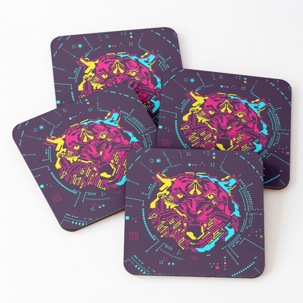 Item preview, advance technology cyber security, tiger face electronic pattern futuristic element cyberpunk style designed and sold by NiamLab.