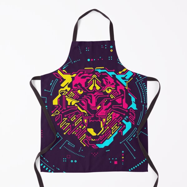 Item preview, advance technology cyber security, tiger face electronic pattern futuristic element cyberpunk style designed and sold by NiamLab.