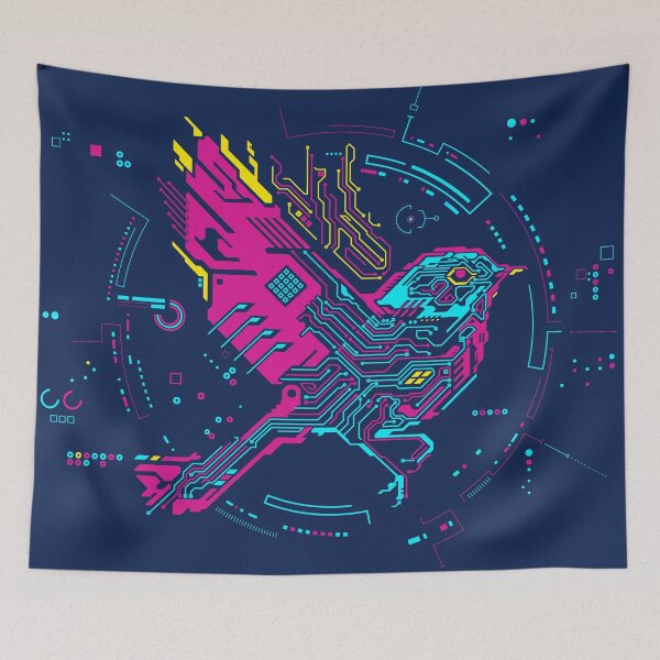 Item preview, futuristic technology of AI - artificial intelligence, robotic bird flying cyberspace element designed and sold by NiamLab.