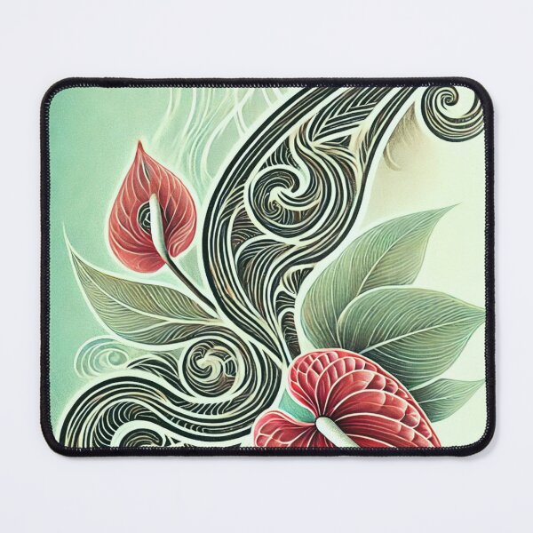 Item preview,  Anthurium Elegance: Māori Motif with Anthurium Accents 3 designed and sold by Josie1947.