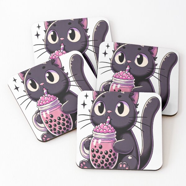 Item preview, cat drinking bubble tea designed and sold by anarojas96.