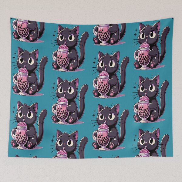 Item preview, cat drinking bubble tea designed and sold by anarojas96.