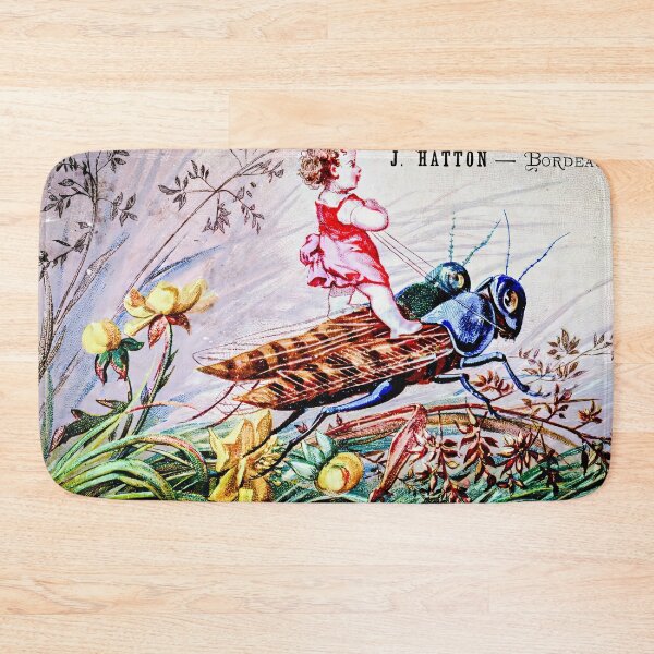Item preview, Vintage Surreal Illustration - Child Riding a Grasshopper designed and sold by CASturgill.