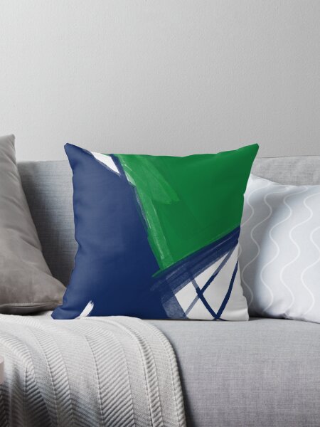Aperçu de l'œuvre Dessin abstrait bleu royal + vert créée et vendue par MKTplaceDesign.