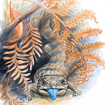 Artwork thumbnail, Bluetongue Lizard Watercolour Sketch by Nadya Neklioudova by Nadya Neklioudova