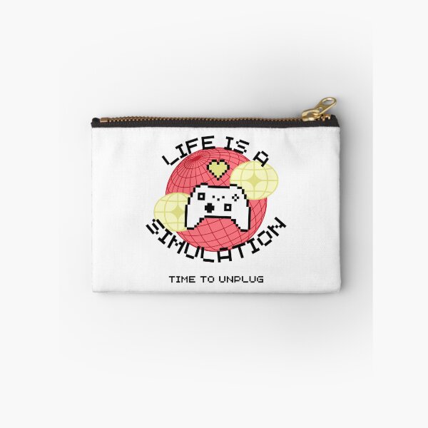Item preview, LIFE IS A SIM (R/Y/W): Gen Z Cyberpunk Gamer Meme designed and sold by Critters-Corner.