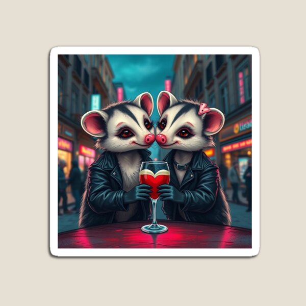 Artikelvorschau, Verliebte Punk-Tiere: Opossums entworfen und verkauft von Niniva.