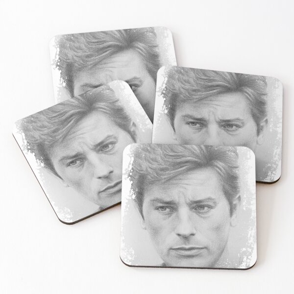 Item preview, Alain Delon charcoal and graphite original drawing, grunged as png designed and sold by GoldsteinART.