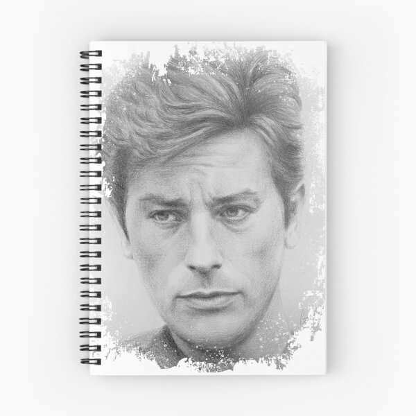 Item preview, Alain Delon charcoal and graphite original drawing, grunged as png designed and sold by GoldsteinART.