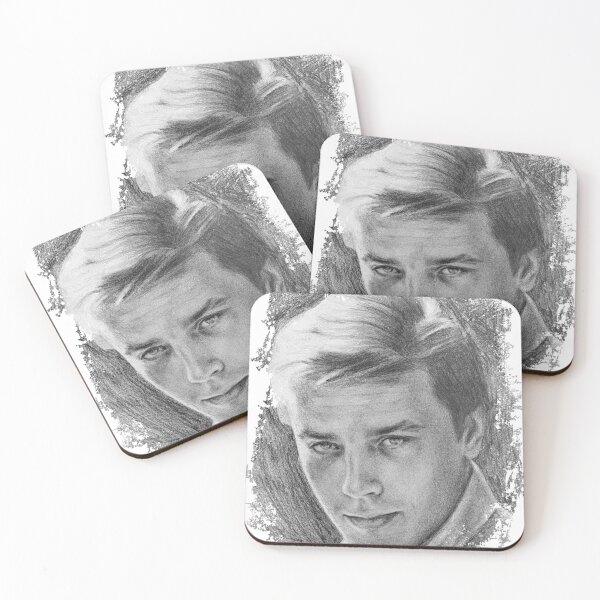 Item preview, Alain Delon original drawing grunged edges png designed and sold by GoldsteinART.