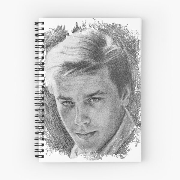 Item preview, Alain Delon original drawing grunged edges png designed and sold by GoldsteinART.