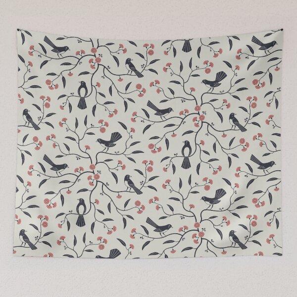 Item preview, Wagtail Blossom Black designed and sold by Diomedes-Jones.