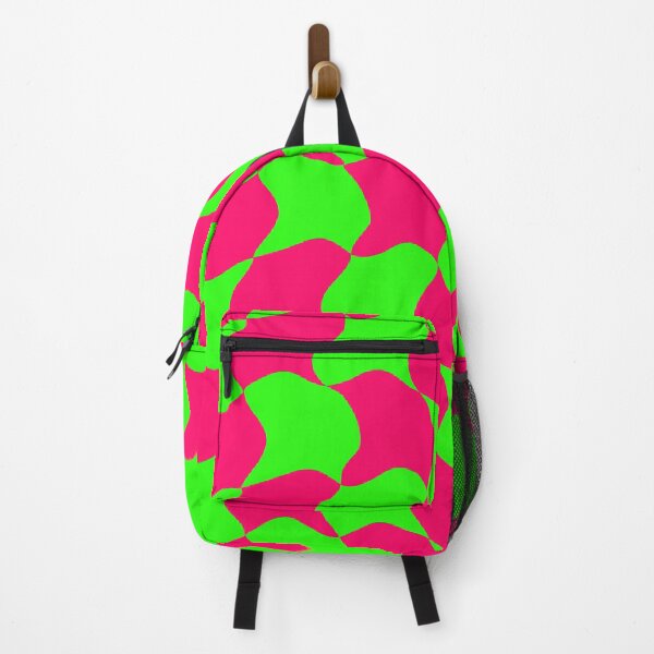 Item preview, Green and pink psychedelic checkered pattern designed and sold by Niji Hibana.