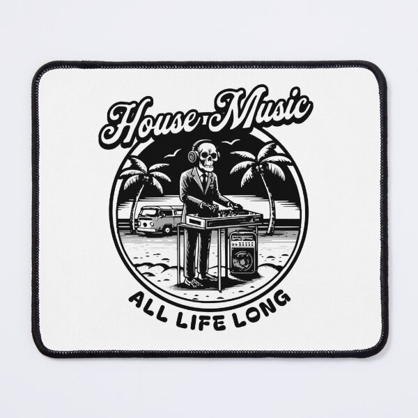 Item preview, HOUSE MUSIC  - All Life Long Skeleton Dj (Black)  designed and sold by Discothreadz.