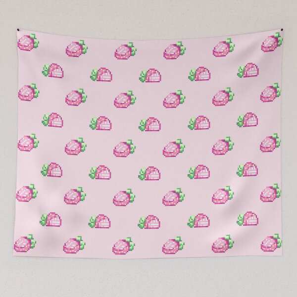 Item preview, Pastel Pink Pixel Strawberries designed and sold by CREAMPILLaus.