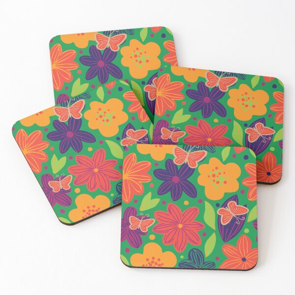 Item preview, Tropical Floral and Butterfly Pattern – Vibrant Nature Design Butterlies and Flowers designed and sold by Teemaniac.