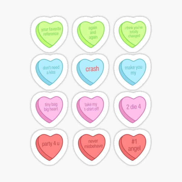 Vista previa del artículo con la obra «Corazones de caramelo de mocoso», diseñado y vendido por oxrangejuice.