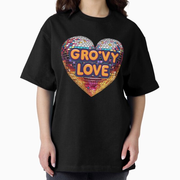 Item preview, Groovy Love – 70s Retro Disco Heart Bubble Letter Design designed and sold by poonammann0680.