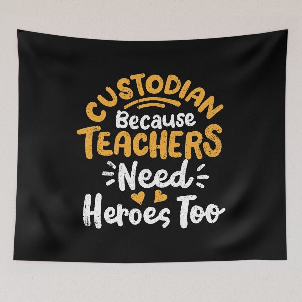 Item preview, Custodian because teachers need heroes too - Custodian Cleaning Crew Funny Gift designed and sold by xhearalisa.