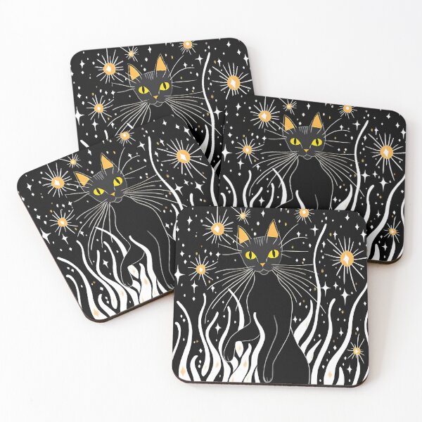 Item preview, whimsical black cat designed and sold by PetiteJinx.