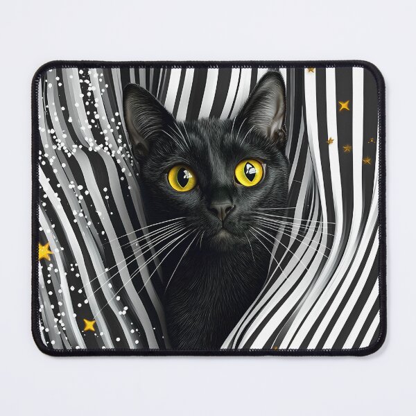 Item preview, whimsical black cat designed and sold by PetiteJinx.