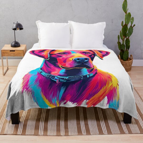 Item preview, Funky 1980s Labrador Retriever – Retro Neon Dog Art designed and sold by Fredster1966.