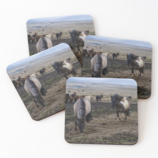 Item preview, Icelandic horses in the storm on Iceland designed and sold by Sonja Birkelbach.