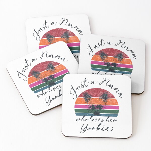 Item preview, Just a Nana who loves her Yorkie - retro sunset designed and sold by Line2Rhyme.