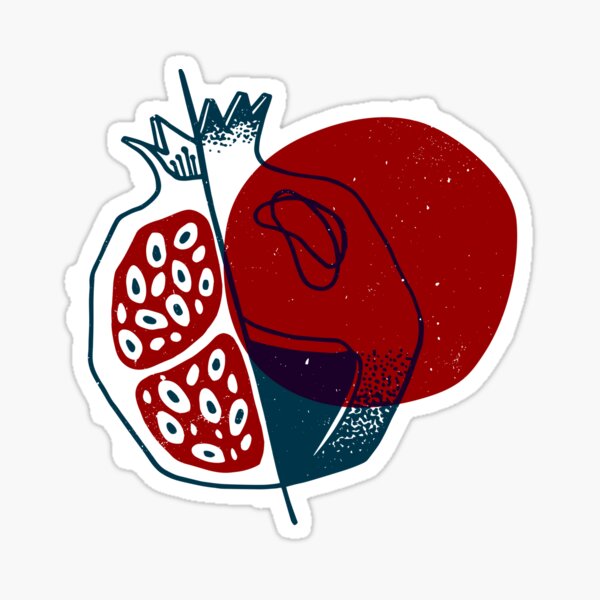 Item preview, Stylized hand drawn pomegranate designed and sold by pixel_werk.