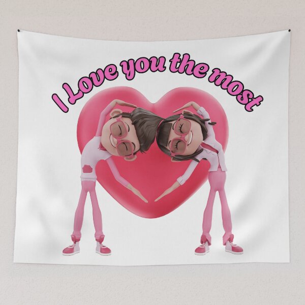 Item preview, "I Love You the Most - Cute Couple Heart Design" designed and sold by GloriousArtSKD.