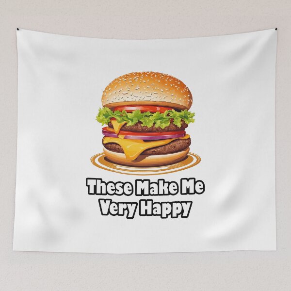 Item preview, These Make Me Very Happy - Burger quote 1 designed and sold by Tom-Johnson.