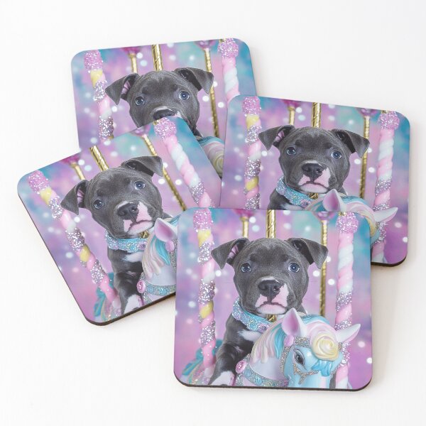 Item preview, Sueños de carrusel de cachorros Staffordshire designed and sold by Nocturne Paws.
