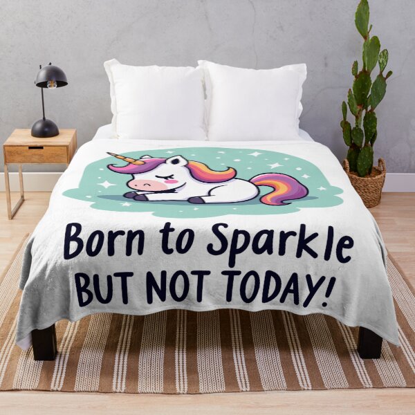 Item preview, "Born to Sparkle But Not Today - Cute Unicorn Design designed and sold by ArtLab-store.