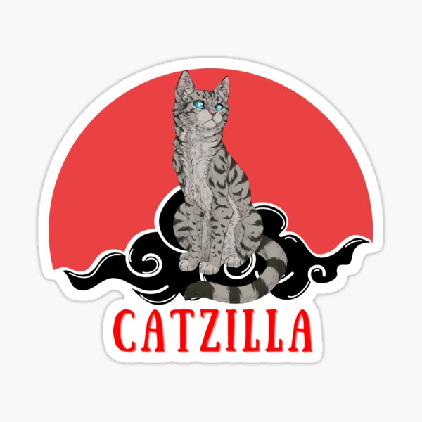 Vista previa del artículo con la obra «Gato CATZILLA / Gato Kaiju», diseñado y vendido por BadmintonArt.